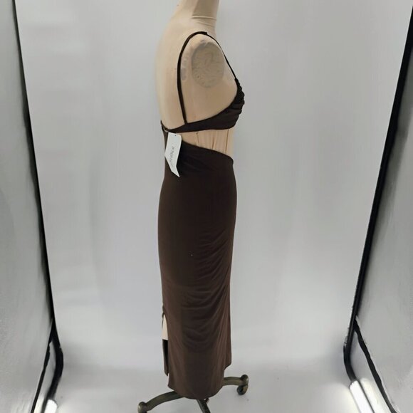 NWT Jin Giorgio Fits Everybody Long Slip Dress in Cocoa Sz. Xs cut out - Picture 10 of 16